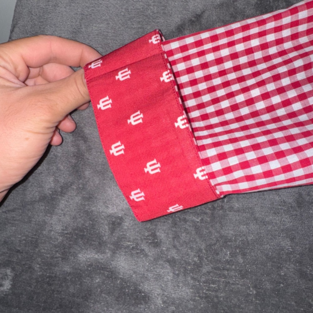 NWT Womens Large Emerson Street Indiana University Hoosiers Top Gingham Blouse - Picture 4 of 10